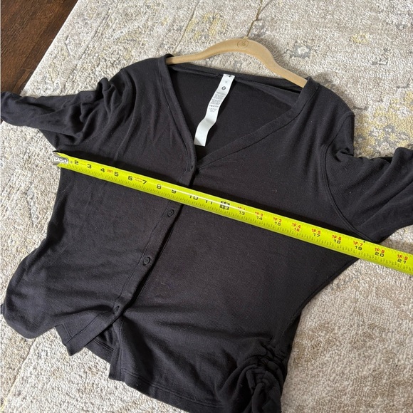 Lululemon “Side-Cinch Ribbed Cardigan” Black size 10 - Picture 8 of 9